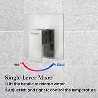Pommeau de douche à main haute pression en acier inoxydable brossé avec support en nickel brossé