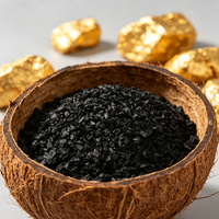 Charbon actif granulaire de coque de noix de coco de qualité alimentaire, traitement de l'eau potable et décoloration, approvisionnement direct usine