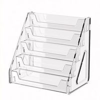 Étagère de présentation de bureau multicouche en acrylique, présentoir de cartes, présentoir transparent en forme d'échelle, présentoir d'animation, présentoir de badges, présentoir de périphériques