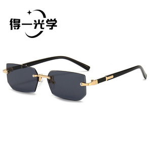 De Yi <b>Optics</b> Frameless Square Sunglasses Pc Lens Uv400 Protection Unisex Outdoors Cycling <b>Driving</b> - Product Image 1