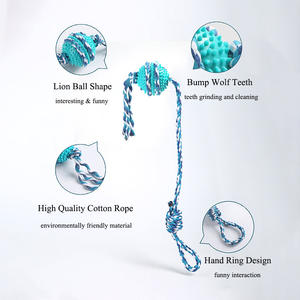 Agresif Chewers römorkör için interaktif Pet oyuncak savaş yıkılmaz lastik top pamuk halat köpek çiğneme oyuncakları - Product Image 5
