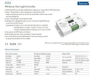 Controlador de Luz para Escaleras SKYDANCE 24CH con Sensor PIR Dual <span class=keywords><strong>ES24</strong></span> 5-24VDC 24*1A - Product Image 5