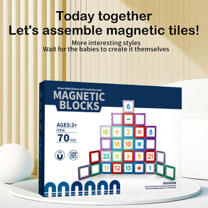ABS ชุดตัวต่อแม่เหล็กเพื่อการศึกษาปฐมวัยของเล่นสุดสร้างสรรค์กระเบื้องแม่เหล็กสำหรับเด็กเพื่อเรียนรู้อักษรและตัวเลข - Product Image 4