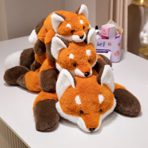 Vente en gros de coussins en peluche en forme de renard mignon, animaux en peluche, renard en peluche réaliste, coussin en peluche de renard couché, grand coussin en peluche, cadeau - Product Image 2