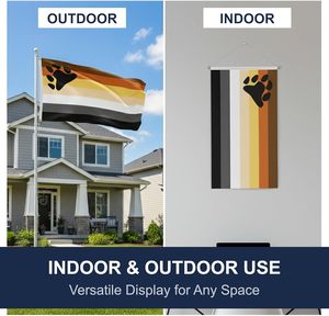 Drapeau numérique imprimé pour l'extérieur - Grand format 3' x 5' - Renforcé, résistant aux intempéries, 100% polyester avec motif de patte d'ours - Product Image 4