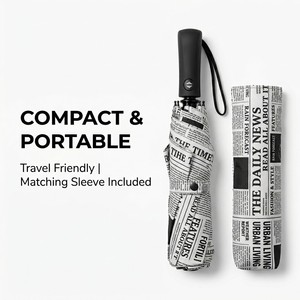 Nouvel Arrivage Parapluies en Gros Entièrement Automatiques, <span class=keywords><strong>Parapluie</strong></span> Pliant en Trois Sections, <span class=keywords><strong>Parapluie</strong></span> Unique en Fibre de Papier Journal, Cadeau Promotionnel - Product Image 1