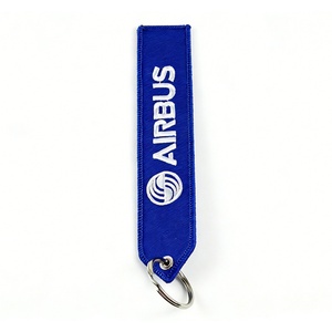 <b>Custom</b> Multi-Color Polyester Cotton Fabric Embroidered <b>Key</b> Tag KeyChain KeyRing Front/Back Design <b>Custom</b> Edge Colors Promotional - Product Image 6