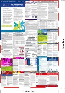 Affiche des lois du <span class=keywords><strong>travail</strong></span> de l'État et fédérales de Californie, conforme à la réglementation OSHA, résistante aux UV, laminée, affichage des réglementations obligatoires - Product Image 3