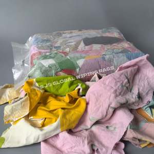 Trapos de Tela Reciclada Multicolores 100% Algodón para Uso Industrial, Gran Absorción de Agua y Aceite, Paños de Limpieza a Granel - Product Image 1