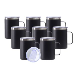 Custom Logo 12 oz 14 oz 16oz <b>Double</b> <b>Wall</b> Vacuum Tumbler Cup Powder Coated Insulated Stainless Steel Coffee <b>Mugs</b> Handle With Lid - Product Image 3