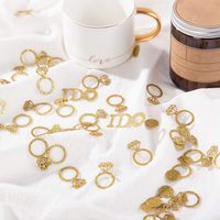 Confettis de table dorés pour mariage, décorations pour fête prénuptiale, confettis pour future mariée, paillettes, bague de fiançailles, décoration pour fête de fiançailles