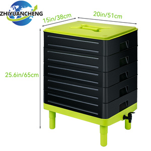 4-Tray 65L Worm Farm Compost Bin | Système de recyclage des déchets alimentaires de base pour la maison - Product Image 5