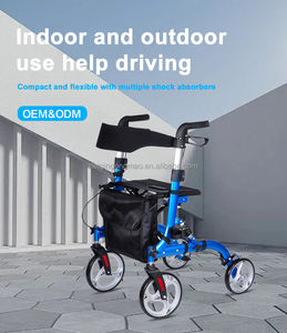 Andador multifunción de ruedas plegable al por mayor con respaldo de asiento, cesta y cerradura de seguridad - Product Image 6