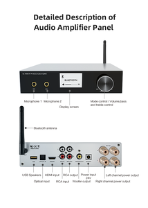 Cloudyx CL-600B Professionele Karaoke Stereo Audioversterker 2x50W Digitaal voor ARC USB Aux 24V voor Home Theatersysteem - Product Image 6