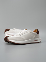 Chaussures de sport décontractées minimalistes et légères à lacets en cuir de vachette véritable, design polyvalent et confortable pour le printemps et l'hiver