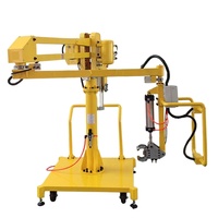 Chariot mobile industriel avec bras d'assistance pneumatique, capacité 300 kg, pour levage de bobines d'acier, modules de batterie et pièces, avec pince de positionnement de précision