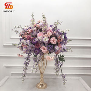 ดอกกุหลาบผ้าไหมเทียมทรงกลม ดีไซน์ไม่สมมาตร ตกแต่งโต๊ะงานแต่งงาน ขนาด 45 ซม./60 ซม. ของตกแต่งงานอีเว้นท์ - Product Image 3