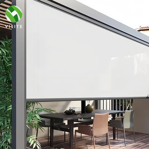 YST chiusura lampo a prova di vento elettrico motorizzato Zip Screen PVC Roll esterno Patio ombreggiatura del <span class=keywords><strong>sole</strong></span> esterno rotolamento all'aperto avvolgibile - Product Image 2