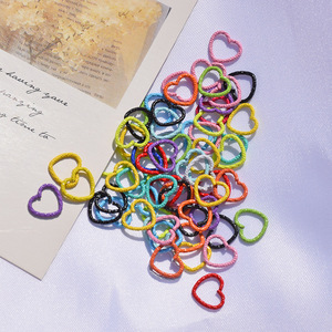 Attaches pour cheveux en forme de cœur, étoile, forme géométrique, bandes élastiques colorées pour accessoires de cheveux, Style décontracté, multifonctionnel - Product Image 4