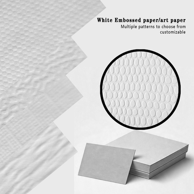 White Lizard Grain Texture Embossed Specialty Art Paper Recycled Materials 100-400 GSM for Universal Packaging Printing High-End