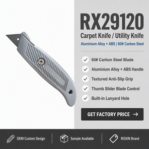 Couteau utilitaire robuste de haute qualité personnalisé OEM, lame en acier au carbone, couteaux de <span class=keywords><strong>couvreur</strong></span> adaptés pour couper les tapis de sol - Product Image 2