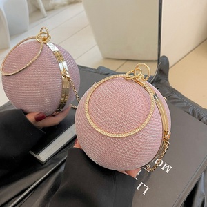 Trend ige Damen runde Form Kette bling Abend Clutch Tasche für Dinnerparty Handtasche Geldbörse - Product Image 1