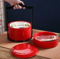 Boîte à bonbons en plastique cylindrique à trois étages de style moderne et simple avec couvercle, nouvelle boîte à pâtisserie festive pour canard rôti de Pékin