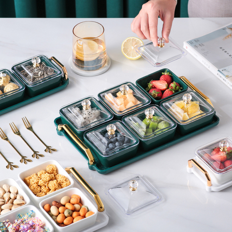 Tray + 6 Snack Dish + Lid