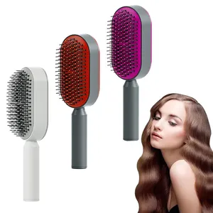 Clean Hair Healthy Scalp Self Cleaning Hair Brush Detangle Wet Dry Mini Massager Scalp Massage Brush