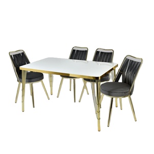 Juego de Mesa de Comedor Extensible Moderna Modelo 315 de FEY FURNITURE con 6 Sillas, Tablero de Aglomerado y Patas de Metal - Muebles de Comedor Resistentes para el Hogar - Product Image 1