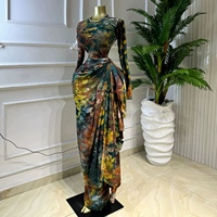 Robe longue moulante à imprimé floral extensible et froncée avec fente haute pour femme, idéale pour les soirées et les fêtes, étiquette personnalisée disponible, Sehe Fashion