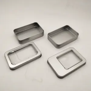 Tin Small Box Small Private Label Metal Silver Jewelry Tin Boxes For Laser Logo