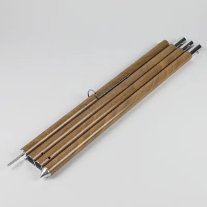 Aluminum Alloy Tarpaulin <b>Tent</b> Support Poles 28mm Diameter Wood Grain 4 Sections 240cm Length - Product Image 1