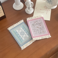 Sous-verres à pompons en tissu polaire, style moderne, imprimés UV, isolants thermiques, serviettes de table, accessoires photo, sous-verres imprimés pour tasses