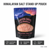 Sachet Doypack Personnalisé avec Logo Imprimé, Finition Mate, Fenêtre et Fermeture Refermable en PE pour Emballage de Sel