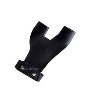Sarung pelindung tangan kulit, sarung panahan berburu jari tradisional pelindung gigi 2 jari untuk kulit berburu tangan kiri - Product Image 2