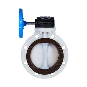 วาล์วผีเสื้อ CPVC ขนาด Dn400 16 นิ้ว มาตรฐาน ASTM แบบแมนนวล สำหรับน้ำ OEM ASME พร้อมหน้าแปลนซีล PTFE Pn10 - Product Image 4