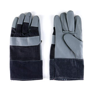 Gants de soudage en cuir de vachette avec empiècements en toile, résistants à la chaleur et aux coupures, pour l'industrie de la soudure à l'arc. - Product Image 2