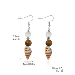 Boucles d'oreilles océan boucles d'oreilles coquille de pierre naturelle ensemble boucles d'oreilles coquille perle - Product Image 3
