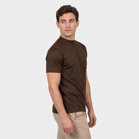 T-shirt Homme en Coton Mercerisé de Haute Qualité, Livraison Rapide, 200 Grammes, Séchage Rapide, Respirant, Manches Classiques, Style Business Décontracté
