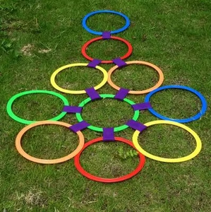 Anneaux de jeu de <span class=keywords><strong>marelle</strong></span> en plastique pour l'extérieur |   Outils d'entraînement sensoriel interactif parent-enfant, aides <span class=keywords><strong>à</strong></span> l'éducation précoce tactile pour <span class=keywords><strong>la</strong></span> maternelle - Product Image 5