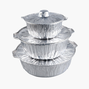 Disposable Aluminum <b>Foil</b> Pots With Lid For Camping Outdoor <b>Cooking</b> 600 200 100 Boxes - Product Image 1