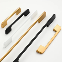 Poignées de meuble en aluminium massif robustes, finition blanc mat, barres plates inclinées, longueur personnalisée, quincaillerie sur mesure pour armoire