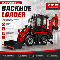 Mini Backhoe Loader Diesel Hidrolik 4x4 Penggerak Roda Gearbox & Gear Peralatan Utilitas untuk Konstruksi
