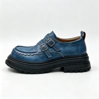Chaussures plates à boucle tendance, talon épais, style Oxford, chaussures à plateforme vintage pour femmes, chaussures décontractées pour le bureau au quotidien