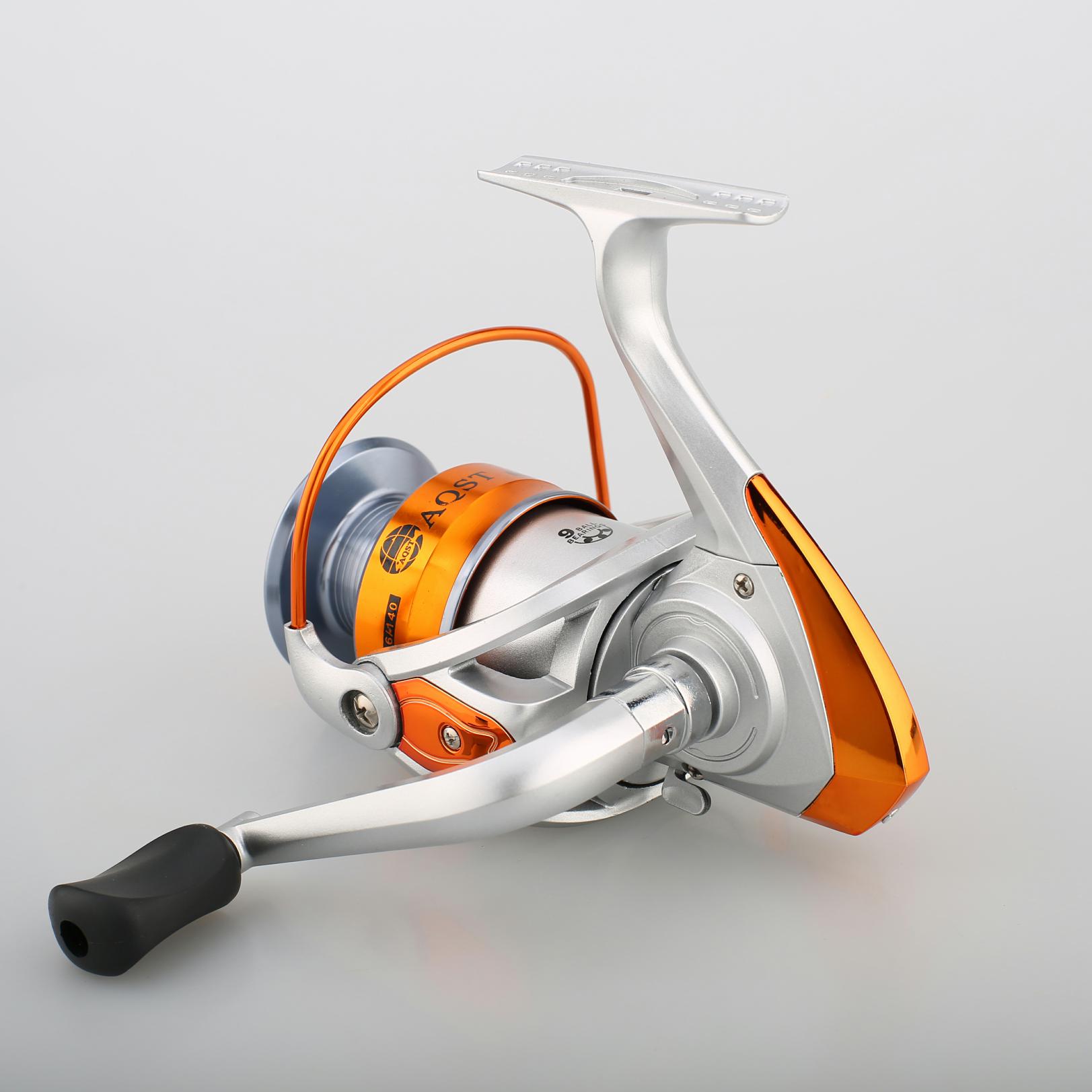 Professionelle Spinnrolle aus Plastik in Gold fr Angeln im Meer