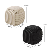Petit tabouret de style crème moderne pour la maison Pouf assis carré Entrée basse pour changer de chaussures Salon Rangement du canapé Hôtel Appartement