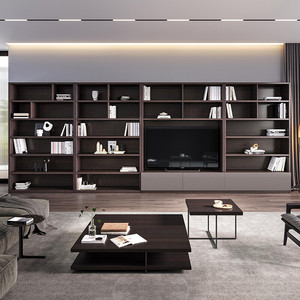 Librería y Estantes <span class=keywords><strong>de</strong></span> Almacenamiento <span class=keywords><strong>de</strong></span> <span class=keywords><strong>Madera</strong></span> Modernos Ultra Minimalistas Italianos para Sala <span class=keywords><strong>de</strong></span> Estar, Dormitorio u Oficina - Muebles <span class=keywords><strong>de</strong></span> Diseño Versátiles - Product Image 1