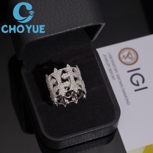 Custom Lab Diamond <b>Ring</b> <b>Iced</b> Out Solid Sterling Silver 925 Gold Plated Cross Lad Grown Diamond <b>Ring</b> Hip Hop Jewelry - Product Image 5