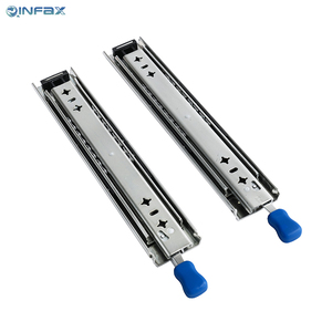 Diapositivas de cajón de rodamiento de bolas de 53mm de alta resistencia 3-Sección-100% Diapositivas de acero laminado en frío de extensión completa para cofres de herramientas - Product Image 2